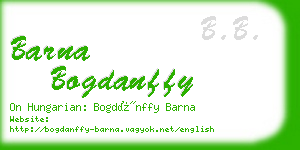 barna bogdanffy business card